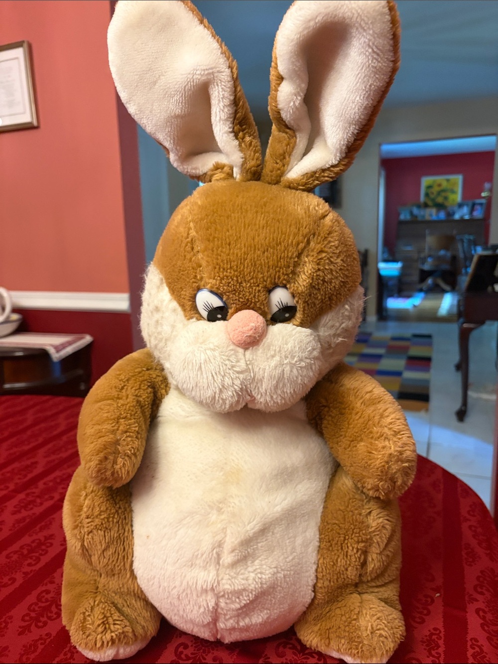 Vintage Daekor Plush Brown and Cream Bunny Stuffed Animal - Soft Kids Toy
